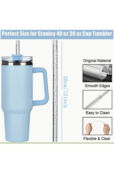Buycobox 1 Piece of Stanl. 40/30 oz Tumb. Colorful Glitter Replacement Straw for Thermos, 30.48 cm Length / 9.5 mm Diameter