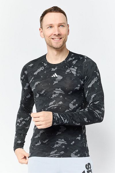 adidas Men Sportswear Fit Long Sleeves Camouflage Training T-Shirt, Multicolor
