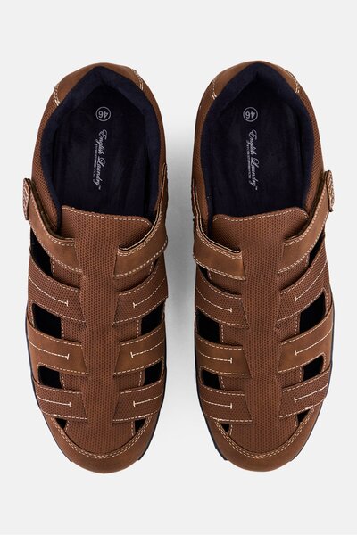 English Laundry Men Velcro Closure Casual Shoes, Brown