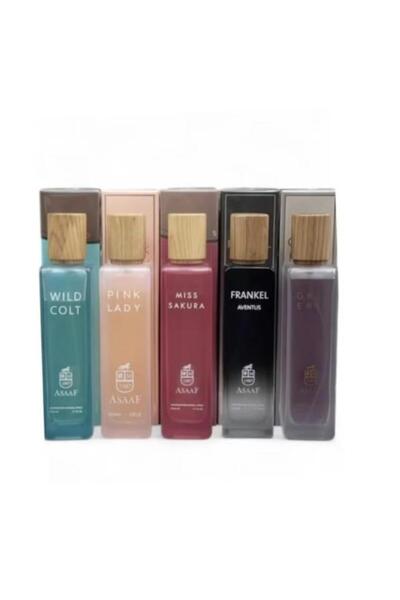As مجموعة 5 عطور عساف ( وايلد كولت - بينك ليدي - مس ساكورا - فرانكل افنتوس - ...