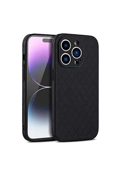 REDz Accessories Husă Rhombic, compatibilă cu iPhone 14 Pro, aspect de piele ...