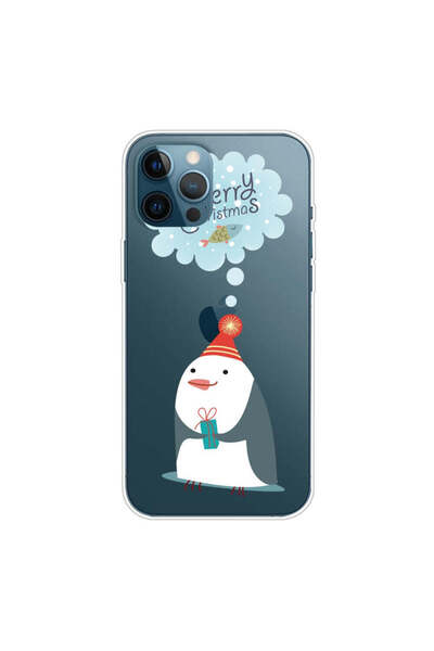 REDz Accessories Carcasă de Crăciun compatibilă cu iPhone 12 model Pinguin de...