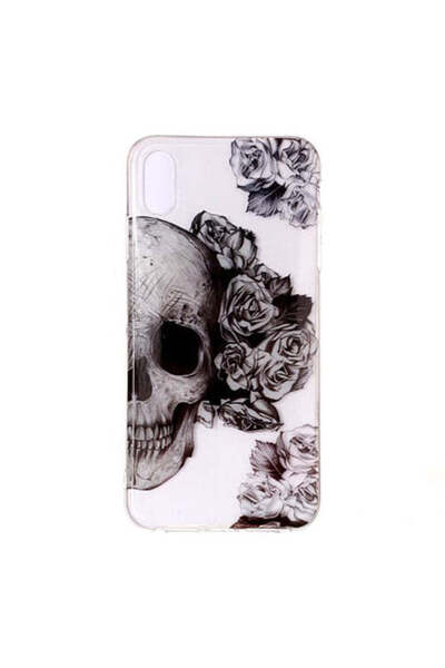REDz Accessories Carcasă din silicon compatibilă cu X / XS model Skull Flower...