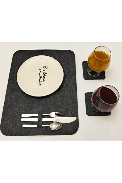 KozaX Plates Placemats for Tables Runner & American Service Smoked Gray