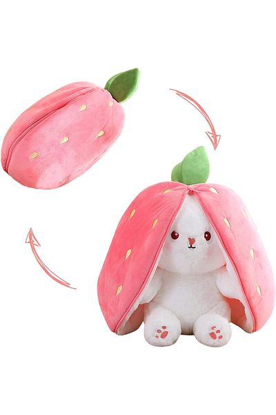 Malvys Malvys® Plush Toy, Strawberry Bunny, Pink/White, 45 cm