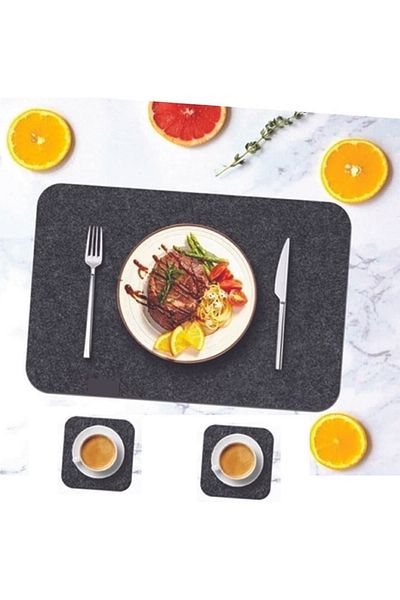 KozaX Plates Placemats for Tables Runner & American Service Smoked Gray