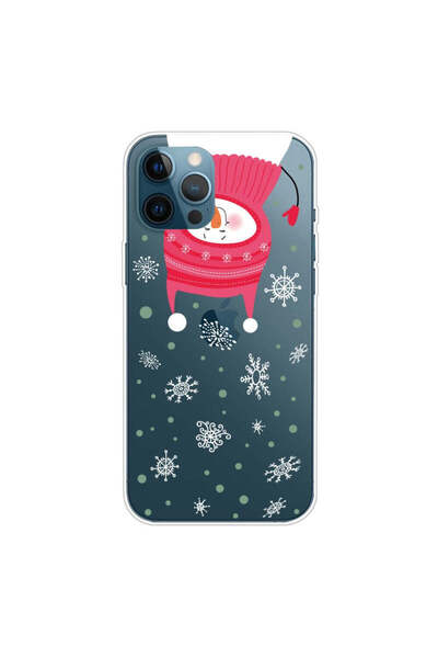 REDz Accessories Carcasă de Crăciun compatibilă cu iPhone 12 modelul Happy Snowman, rezistentă la șocuri, TPU multicoloră
