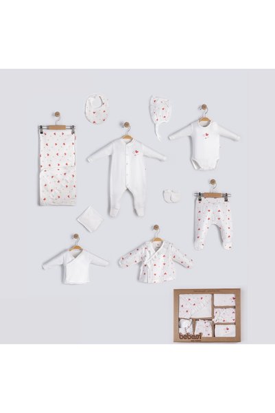Pure Kids Store Boxed 100% Organic Cotton Muslin Fabric Heart Patterned 10-Pi...