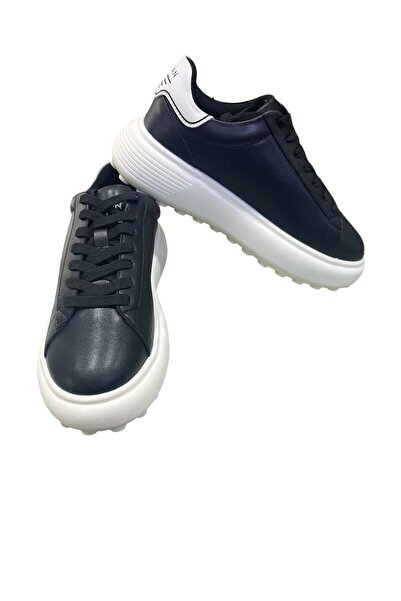 Lufian Hakiki Deri Bağcıklı Günlük Sneaker Siyah Erkek Ayakkabı