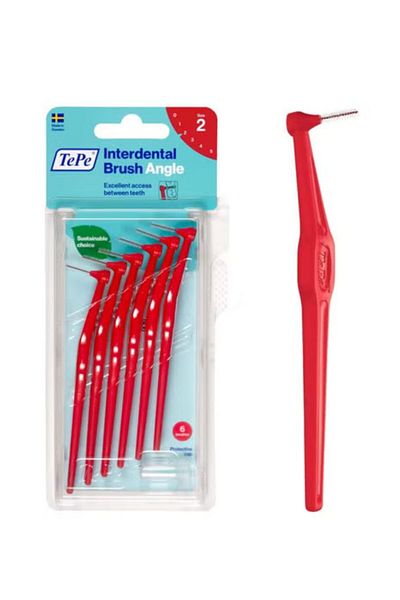 TePe Red Angled Interdental Brushes 0.5mm 6 Pieces