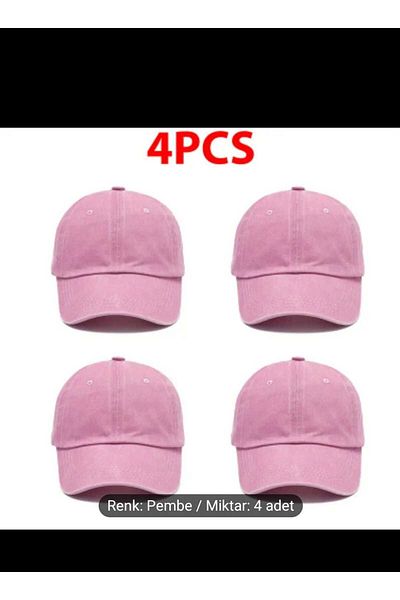 WOHOME Set de 4 pălării unisex cu aspect vintage - șapcă din bumbac lavabil