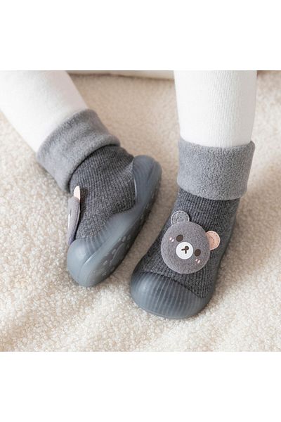 Superbaby Petrol gray loafers with non-slip sole - Ursulet