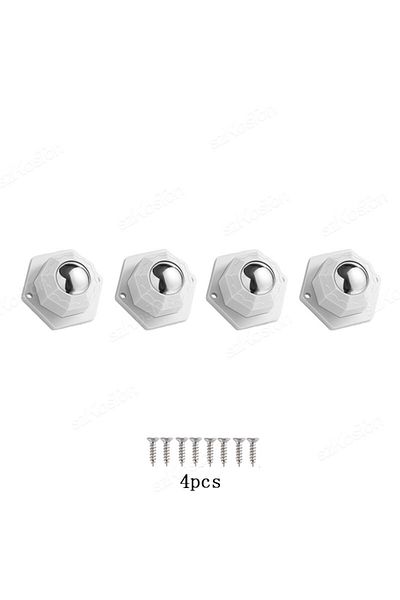 Choice 4pc White Steel Ball 4pcs Furniture Casters Wheels Self Adhesive Heavy Duty Pulley Stainless Steel N