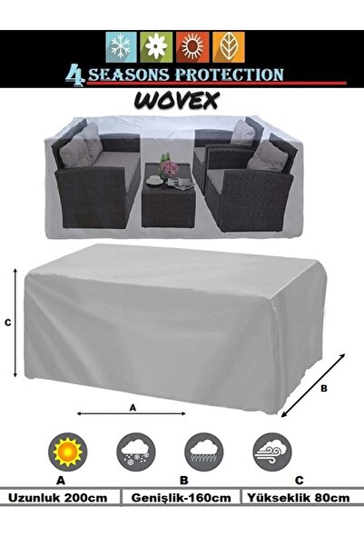 wovex Premium Gray Waterproof Thick Garden Furniture Tarpaulin - 200x160x80 C...