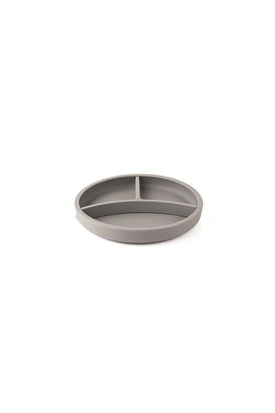 Rascals Ecorascals - Farfurie din silicon cu separator, argintie