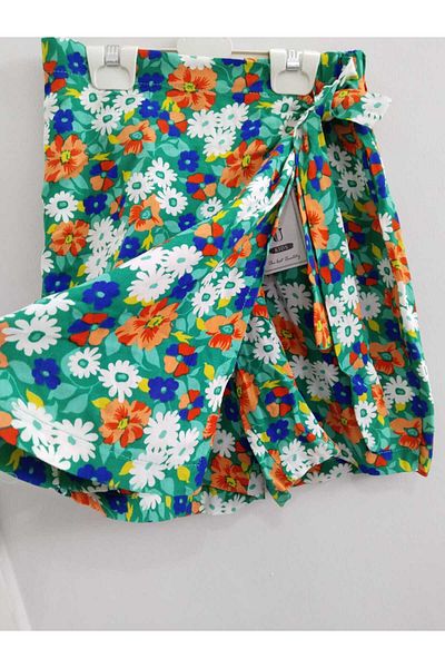 Store Green Floral Girl's Shorts Skirt Beach