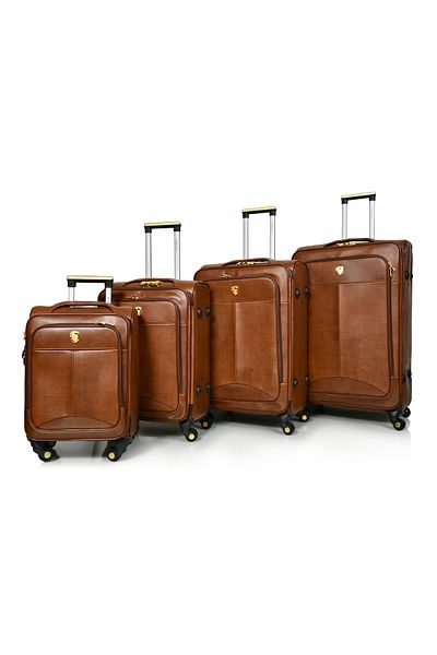 MORANO Murano Leather 4-Piece Luggage Set 32/28/24/20 Inch
