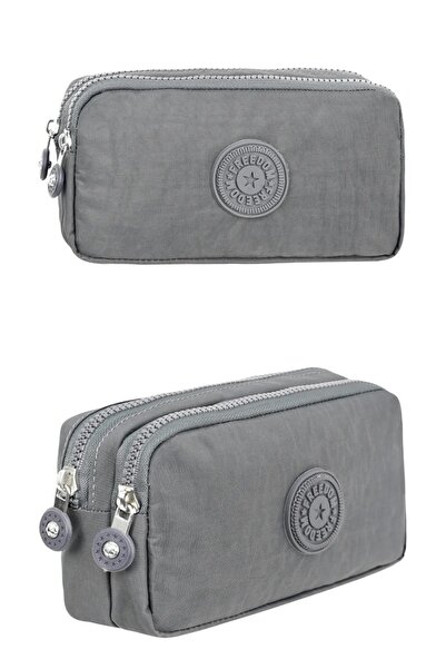 Alfa MEC Cutie de creion pentru pix cu două compartimente din țesătură Crinkle