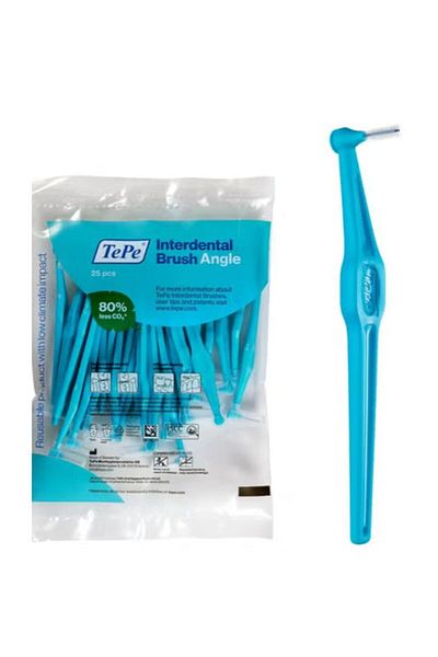 TePe Blue 0.6mm Angled Interdental Brushes 25 Pieces