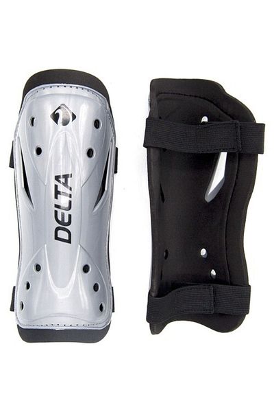 Delta Double Velcro 2 Pieces Shin Guard Football Shin Guard Football Player Caval Protector L Gray