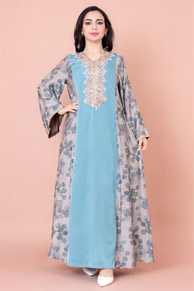 IKKXA جلابية مطرزة بشكل عصري