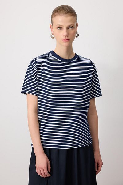 Touché Privé 100% Cotton Striped Short Sleeve T-Shirt