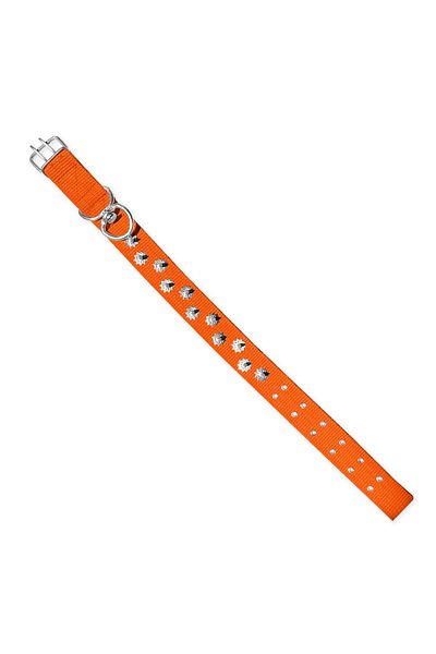 SAVEX Woven Studded Dog Collar - 5*80 cm - Orange