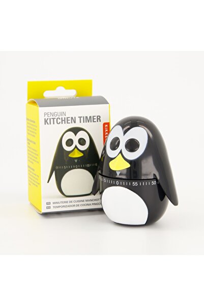 Kikkerland Siyah Penguen Temalı Mutfak Saati, Şık ve Fonksiyonel Tasarım