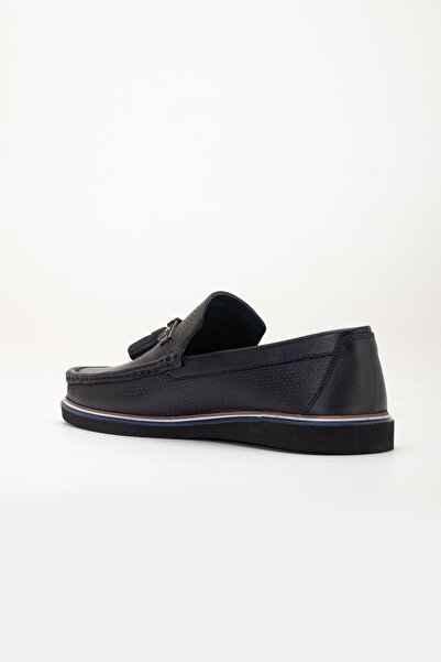 Dilimler Ayakkabı Чоловічі шкіряні повсякденні мокасини, сині, з бахромою, підошва з ева-матеріалу, з принтом