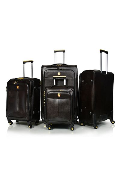 MORANO Murano Leather 4-Piece Luggage Set 32/28/24/20 Inch
