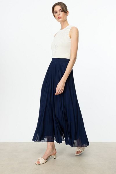 Ekol Pleated Maxi Length Tulle Skirt