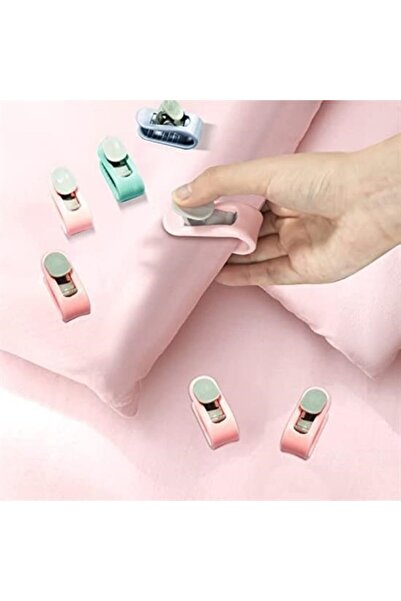 Marsilyan 4 Pieces of Needle-Free Quilt Sheet and Curtain Holder Stabilizer Non-Slip Cover Organizer Clips