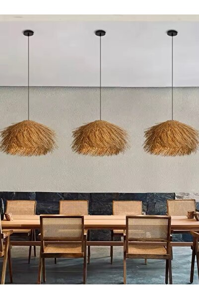 burenze Modern Sarkıt Hasır Bohem Avize Ferahlık Katar Bambu Avize 1 Adet Fiyatıdır