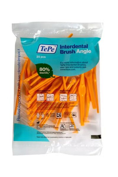 TePe Orange Angled Interdental Brushes 0.45 mm 25 Pieces