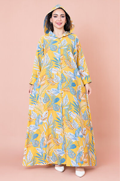 IKKXA جلابية بقلنسوة بطبعة زهور