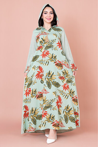 IKKXA جلابية مغربية بغطاء للرأس