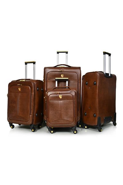 MORANO Murano Leather 4-Piece Luggage Set 32/28/24/20 Inch