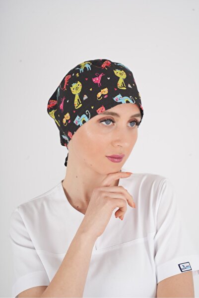 Nur Medikal Giyim Unisex Cool Cats Club Desenli Doktor Hemşire Hastane Aşçı M...