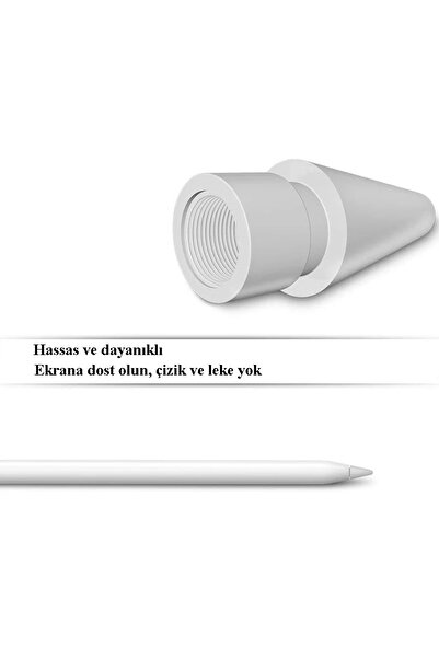 Loges طرف قلم بديل متوافق مع قلم Apple Pencil من الجيل الأول والثاني، قطعتان من طرف قلم اللمس الناعم