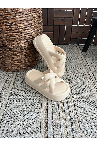 Behtah Kundura High Thick Soled Yeezy Slide Slippers Garden Beach Pool Sea Summer Daily Slippers