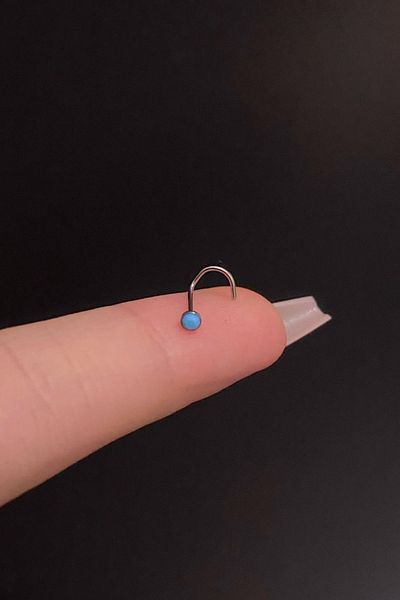 Blisse Piercing Spiral Curved Colored Zircon Stone Steel Bar/6Mm Bar/0.8Mm Thickness/2.5Mm Stone/Nose Piercing