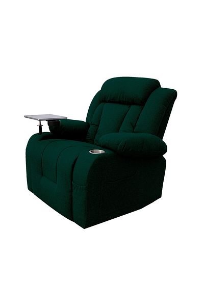 Lazy Vibes MNZ5_Plus | Linen Rocking & Rotating Recliner Chair with Laptop Table & Cups Holder