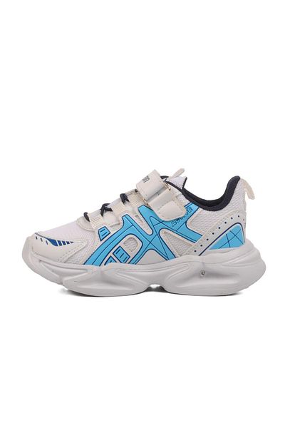 WALKWAY White Navy Blue Mesh Lightweight Boy's Sports Shoes 2351 P