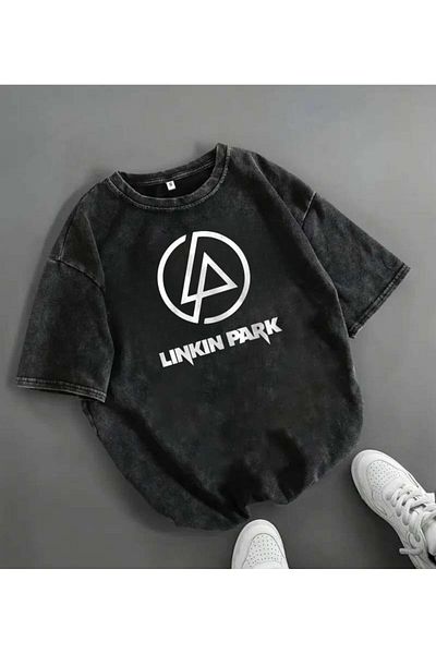 Touz Rock Series Linkin Park Logo Μαύρο μπλουζάκι Unisex Oversize