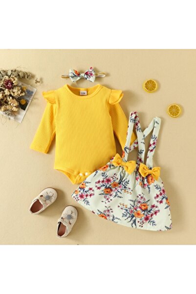 Superbaby Sarafan cu body galben - Little flowers