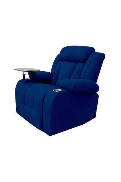 Lazy Vibes MNZ5_Plus | Linen Rocking & Rotating Recliner Chair with Laptop Table & Cups Holder