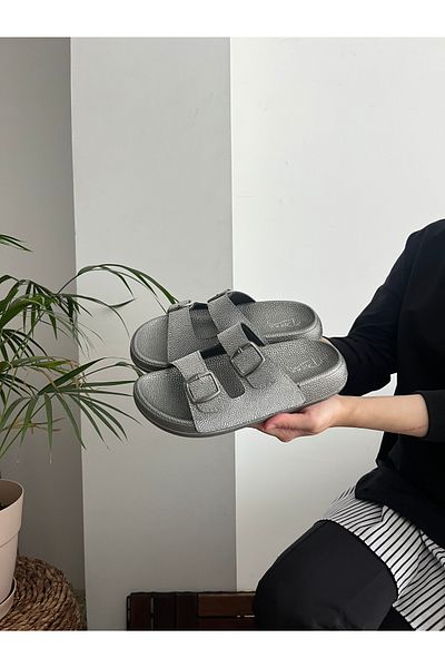 Behtah Kundura Glitter Stone Orthopedic Soft Sole Comfort Model Slippers Double Buckle Brk Daily Comfortable Slippers