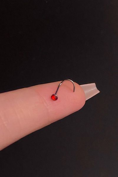 Blisse Piercing Spiral Curved Colored Zircon Stone Steel Bar/6Mm Bar/0.8Mm Thickness/2.5Mm Stone/Nose Piercing