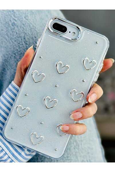 Go Aksesuar 3D Metal Heart Toy Design Epoxy Silicone Case Compatible with iPh...