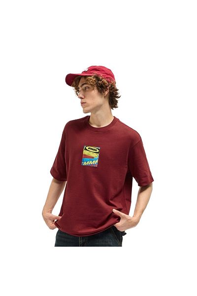 The Bear House Men's Red Oversize Graphic Printed Crew Neck T-shirtStylish Casual Wear for Daily & Weekend Outfits